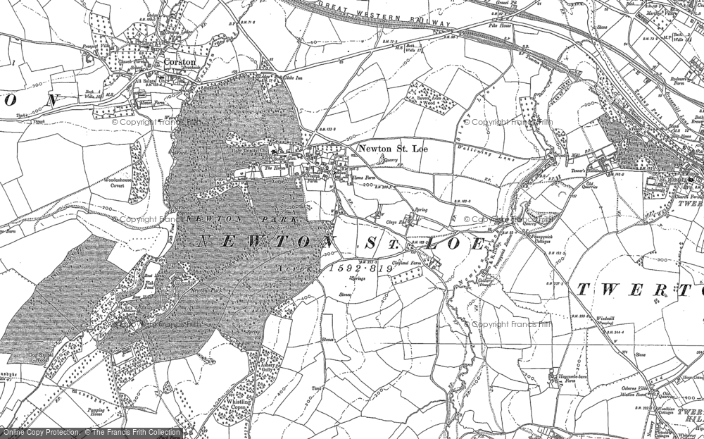 Old Map of Newton St Loe, 1883 in 1883