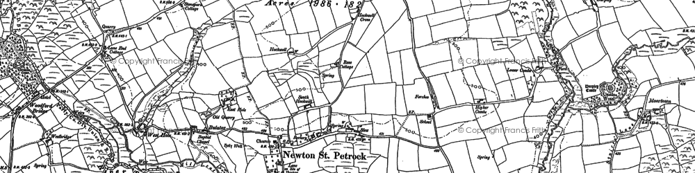 Old map of Newton St Petrock in 1884