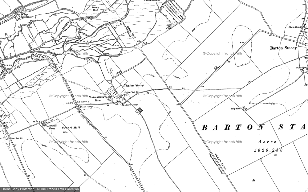 Old Map of Newton Stacey, 1894 in 1894
