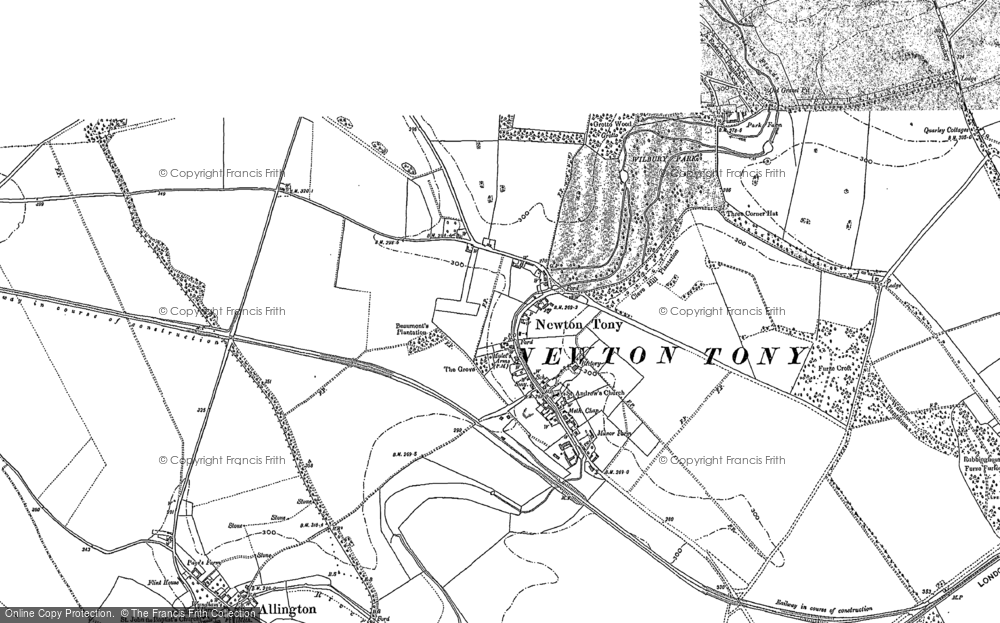 Old Map of Newton Tony, 1899 - 1923 in 1899