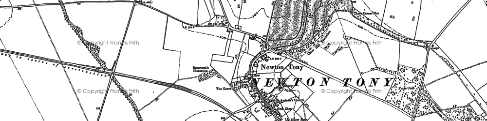 Old map of Newton Tony in 1899