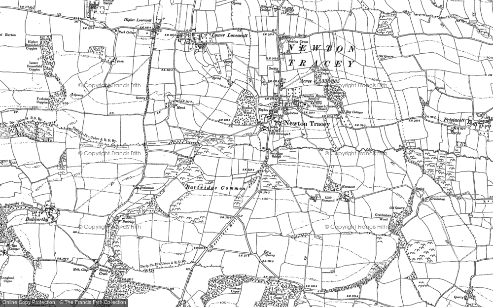 Old Map of Newton Tracey, 1886 - 1903 in 1886