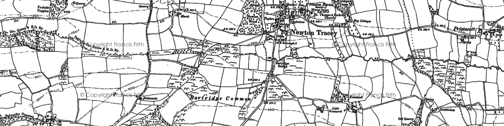 Old map of Newton Tracey in 1886