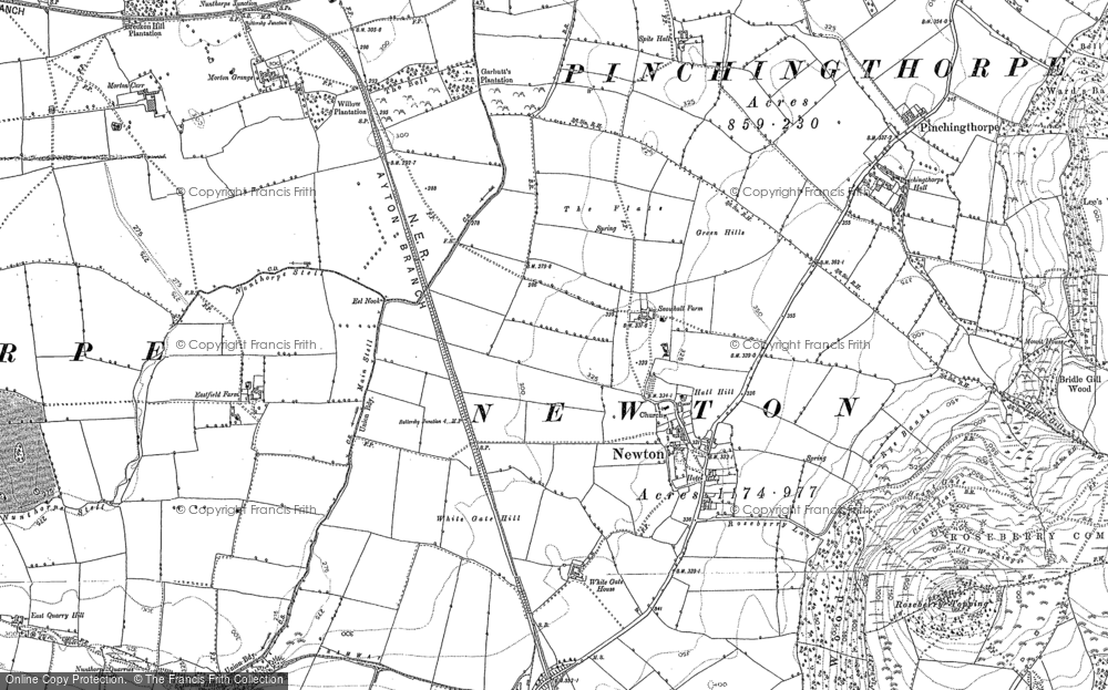 Old Map of Historic Map covering Bousdale Woods in 1892