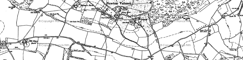 Old map of Newton Valence Place in 1895