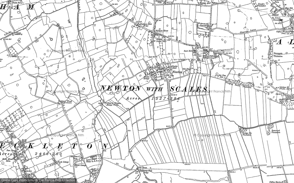 Old Map of Historic Map covering Dowbridge in 1892