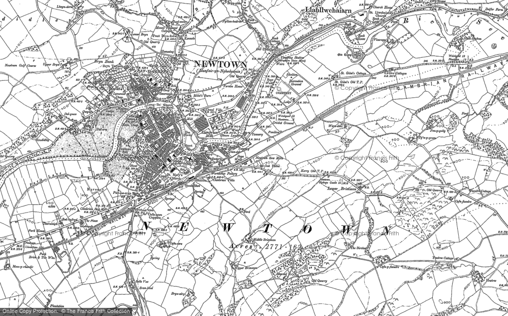 Old Map of Newtown, 1884 in 1884