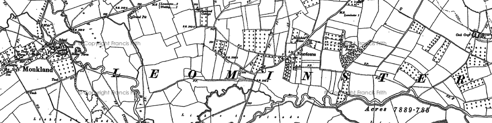 Old map of Newtown in 1885