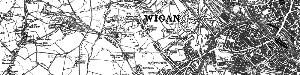 Old map of Newtown in 1892