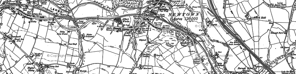 Old map of Brines in 1896