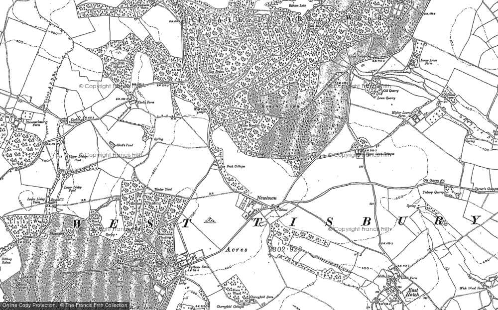 Old Map of Historic Map covering Wardour in 1900
