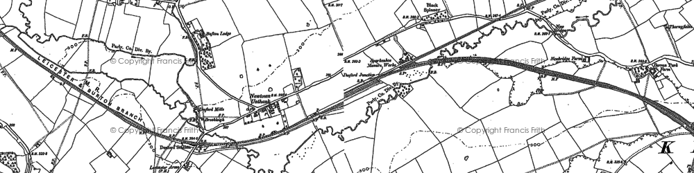 Old map of Newtown Unthank in 1885