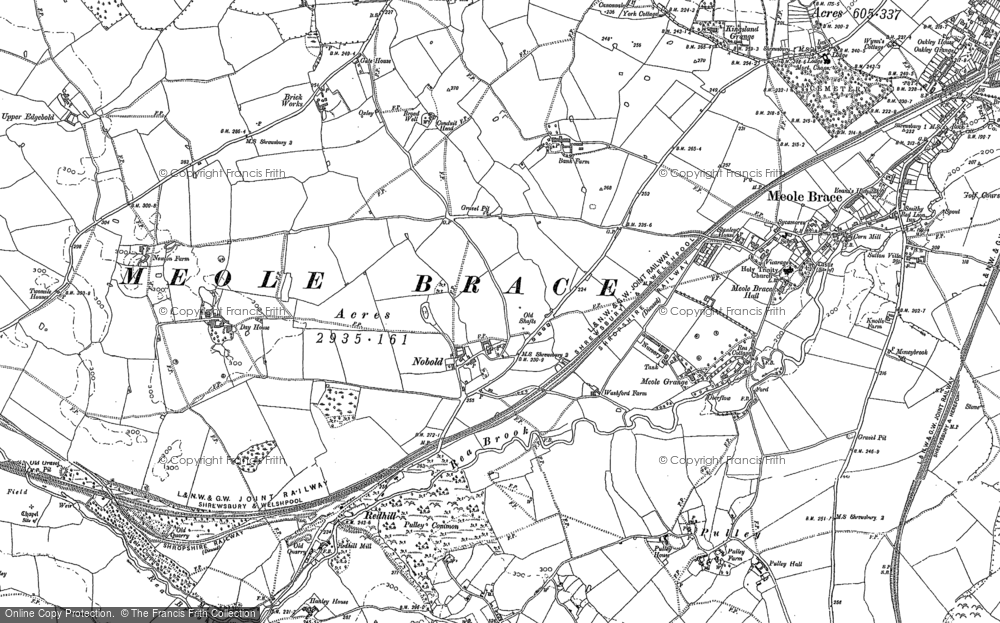 Old Map of Nobold, 1881 in 1881