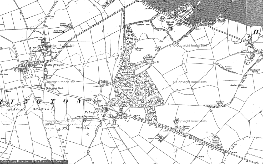 Old Map of Nobottle, 1884 in 1884