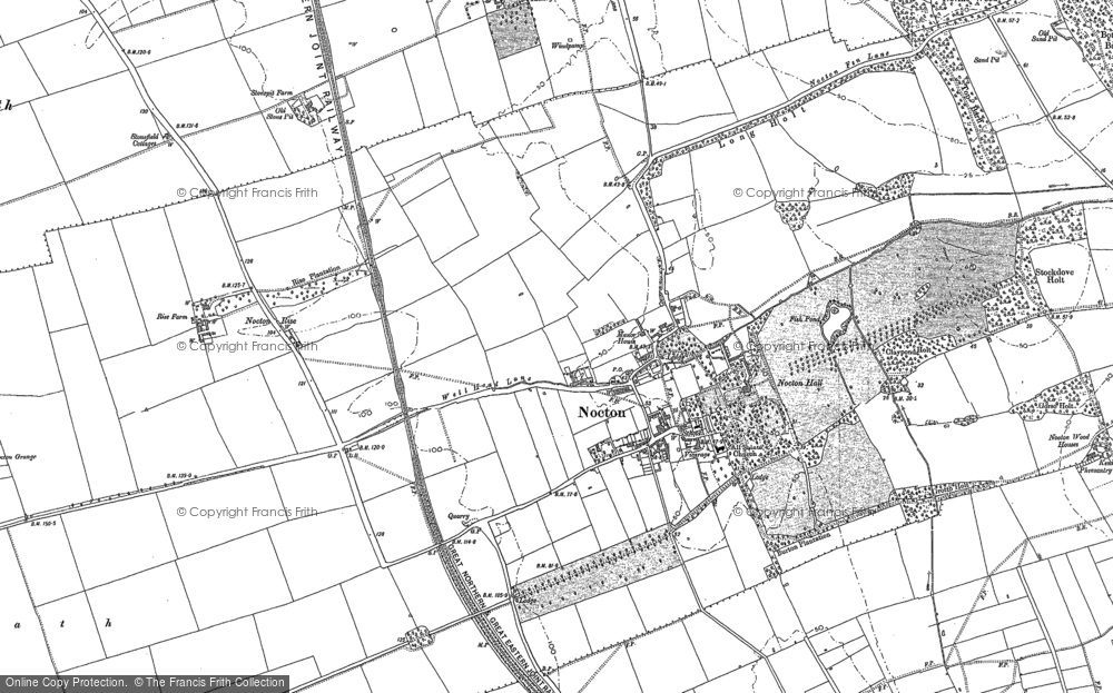 Old Map of Nocton, 1887 in 1887