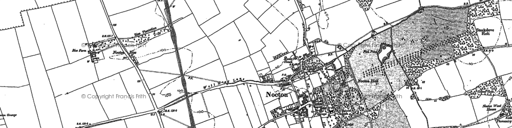 Old map of Nocton in 1887