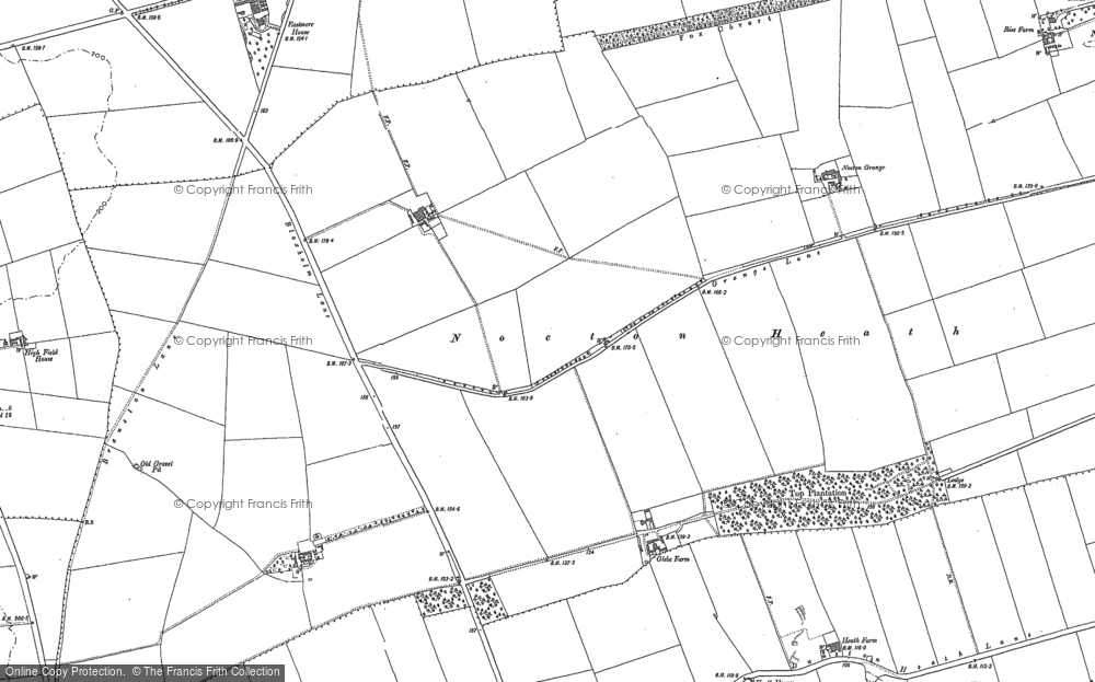Old Map of Historic Map covering Blankney Heath in 1886