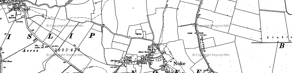 Old map of Noke in 1898