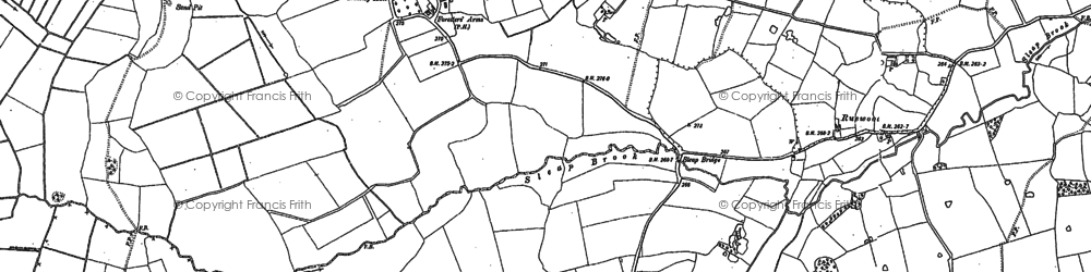 Old map of Noneley in 1880