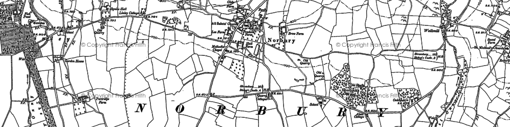 Old map of Norbury in 1882