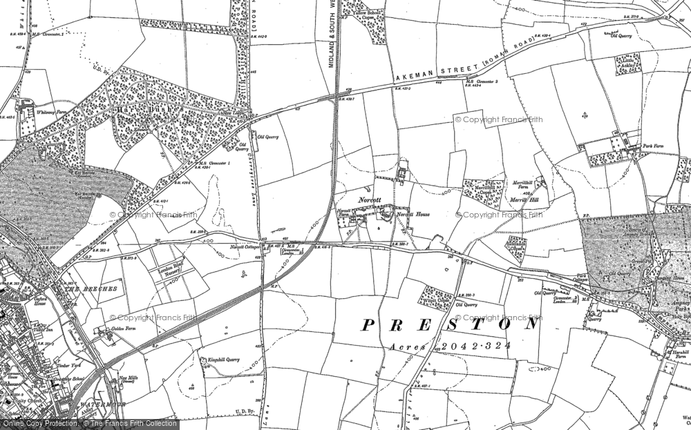 Old Map of Historic Map covering The Beeches in 1875