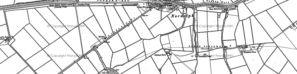 Old map of Nordelph in 1886