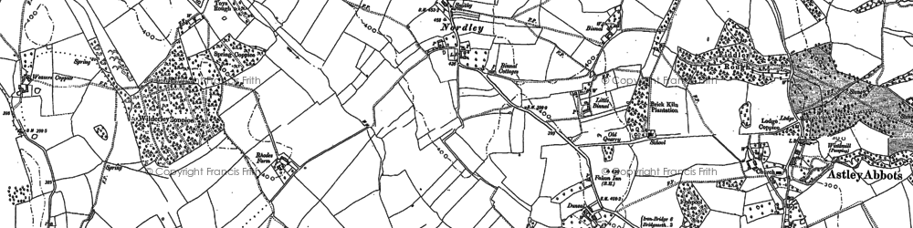 Old map of Nordley in 1882