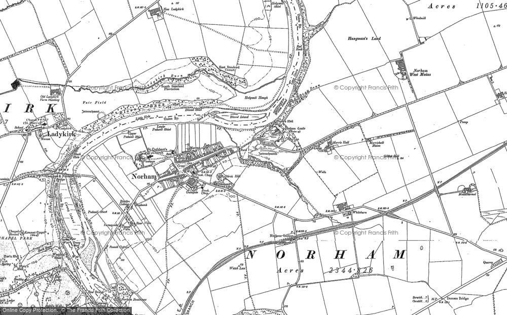 Old Map of Norham, 1897 in 1897