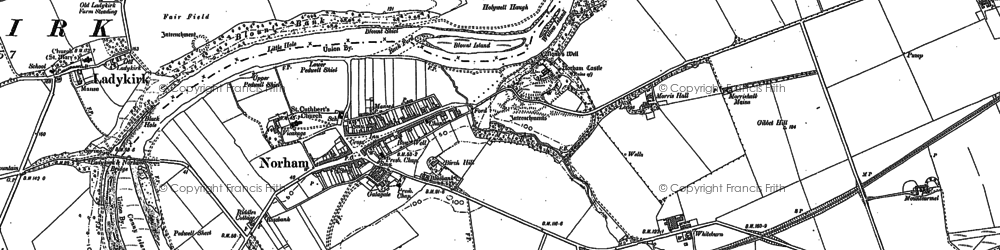 Old map of Norham in 1897