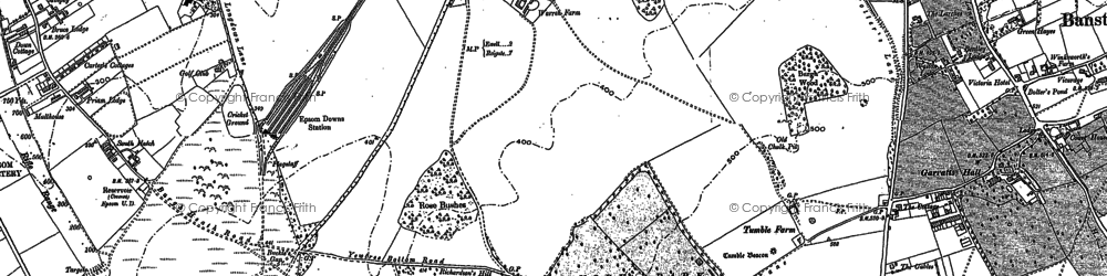 Old map of Nork in 1894