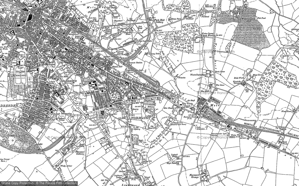 OLD ORDNANCE SURVEY MAP LONGTON EAST 1922 NORMACOT CROMATIE STREET ANCHOR ROAD 