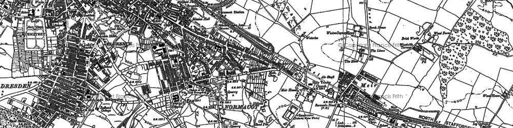 Old map of Normacot in 1877