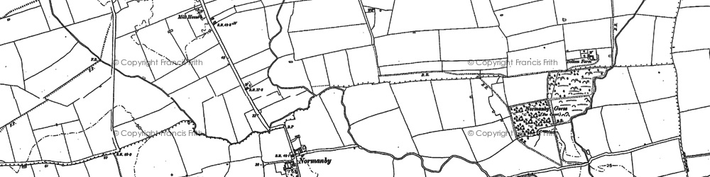Old map of Normanby by Stow in 1885