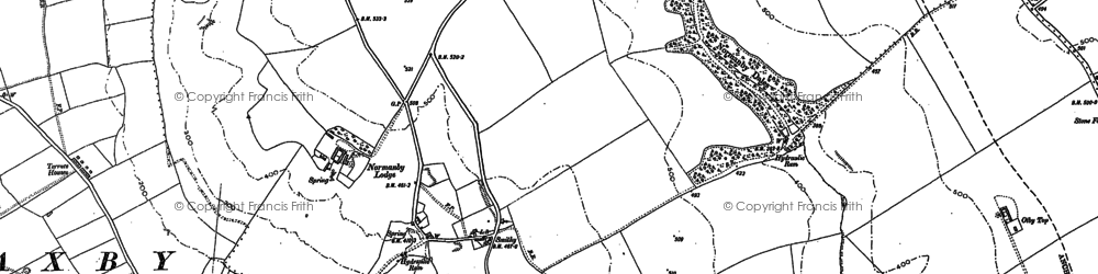 Old map of Normanby le Wold in 1886