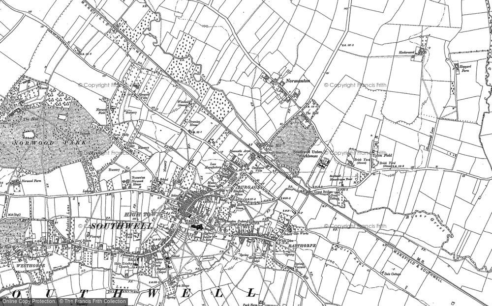Old Map of Historic Map covering Upton Field in 1883
