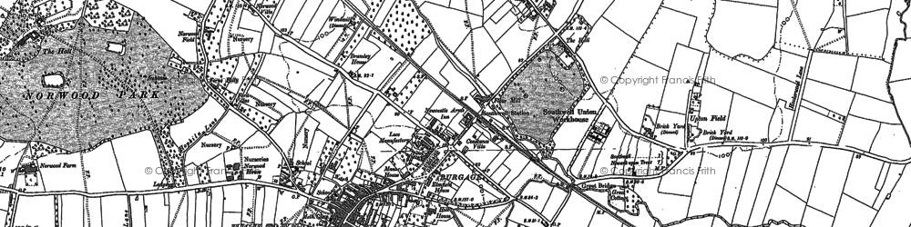Old map of Upton Field in 1883