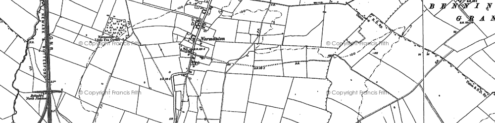 Old map of Normanton in 1887