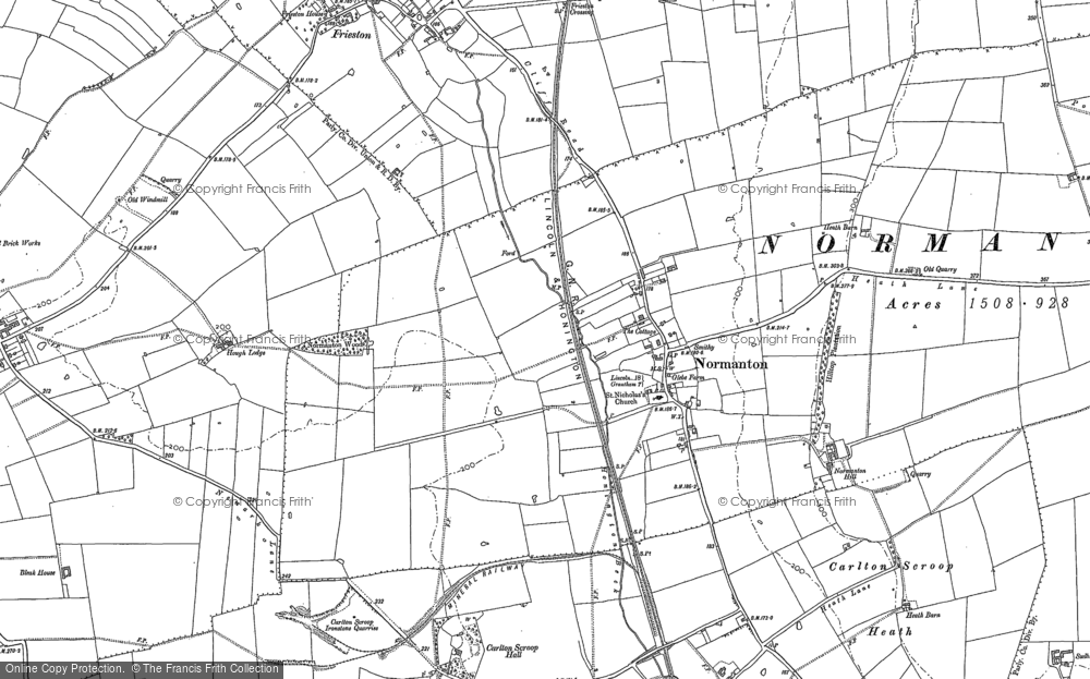 Old Map of Normanton-on-Cliffe, 1887 in 1887