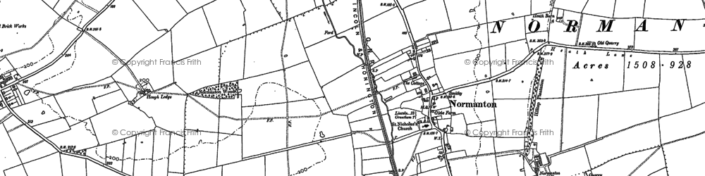 Old map of Normanton-on-Cliffe in 1887
