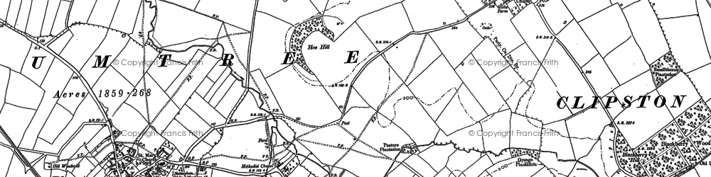 Old map of Normanton-on-the-Wolds in 1883