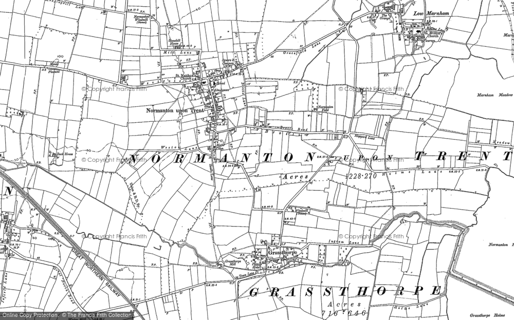 Old Map of Normanton on Trent, 1884 in 1884