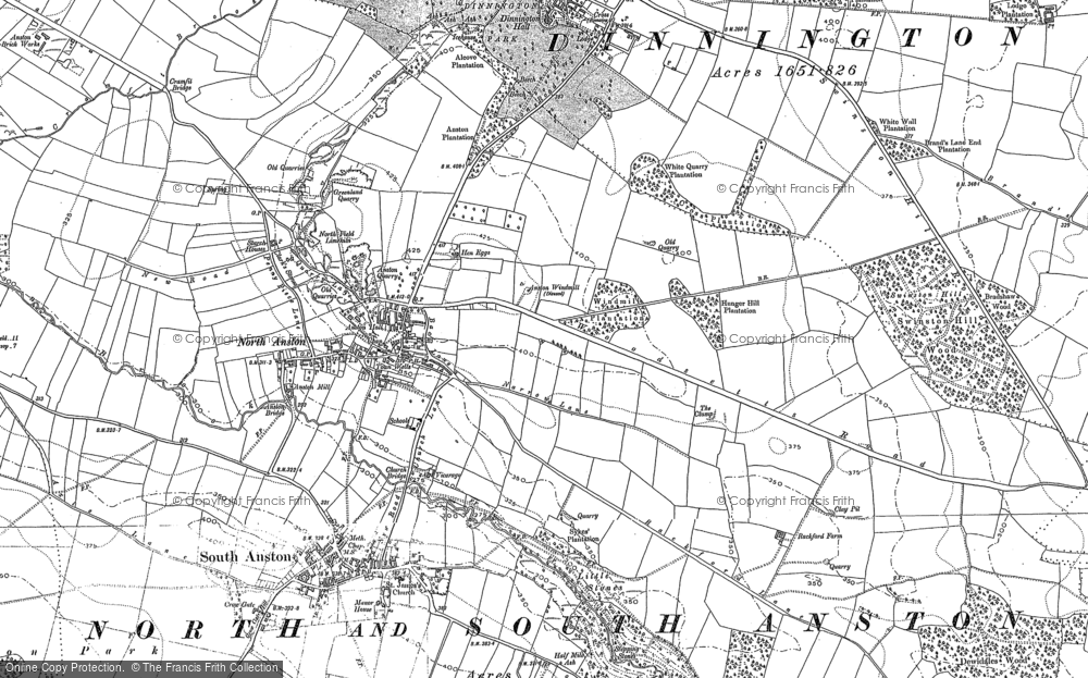 Old Map of North Anston, 1890 - 1929 in 1890