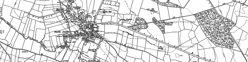 Old map of North Anston in 1890