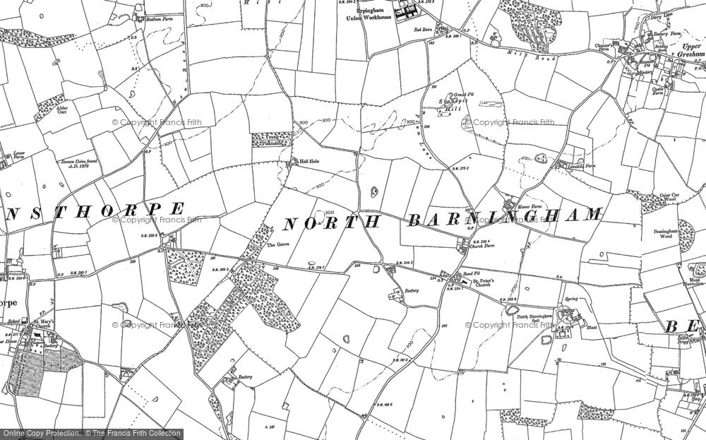 Old Map of North Barningham, 1885 in 1885