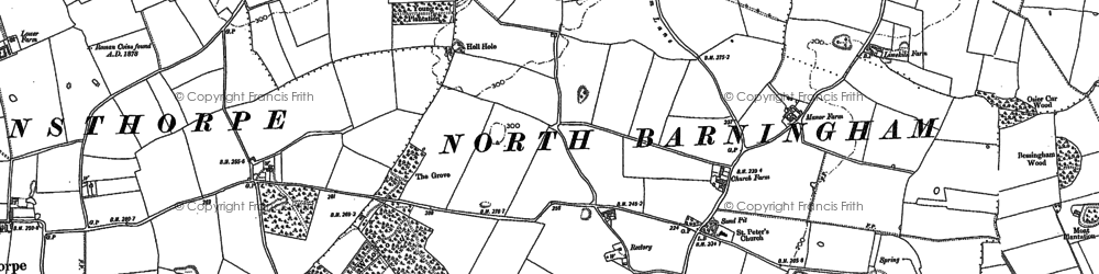 Old map of North Barningham in 1885