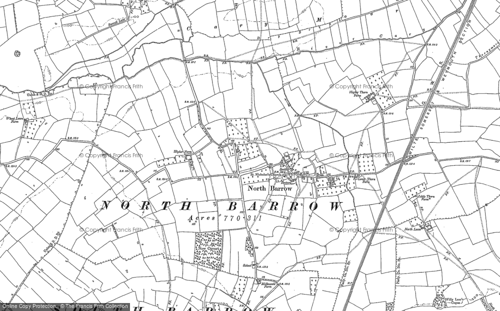Old Map of Historic Map covering Foddington in 1885