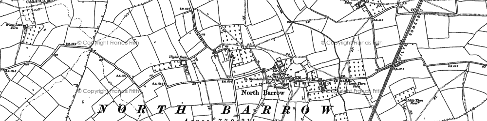 Old map of Foddington in 1885