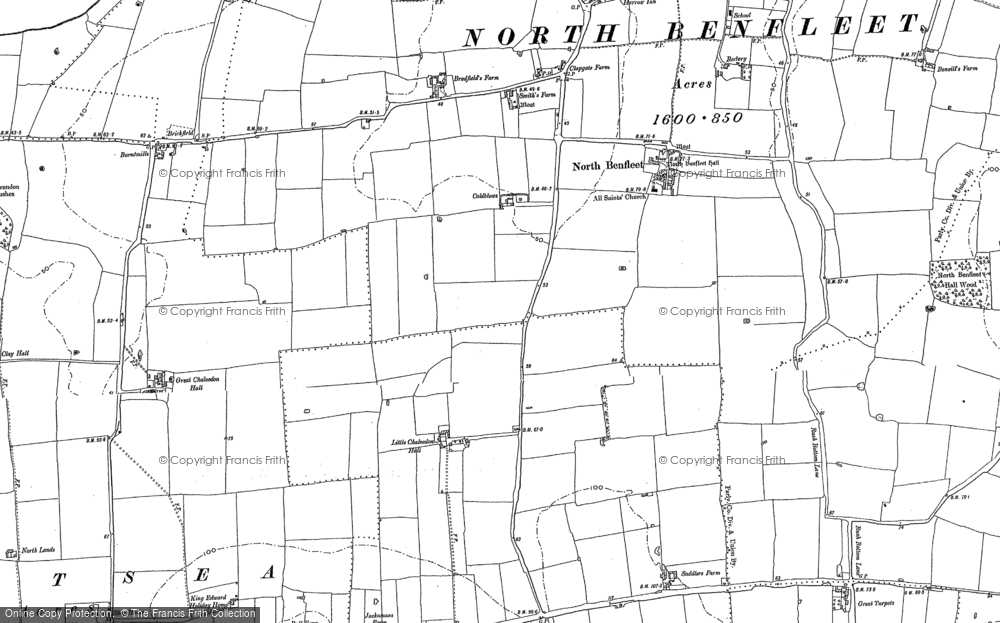 Old Map of North Benfleet, 1895 in 1895
