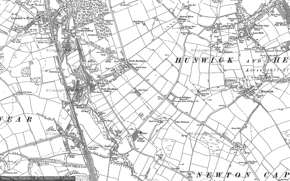 Old Map of North Bitchburn, 1896 in 1896