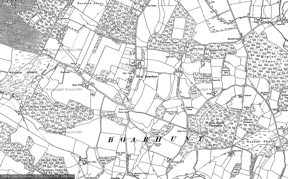 Old Map of Historic Map covering Walton Heath in 1895